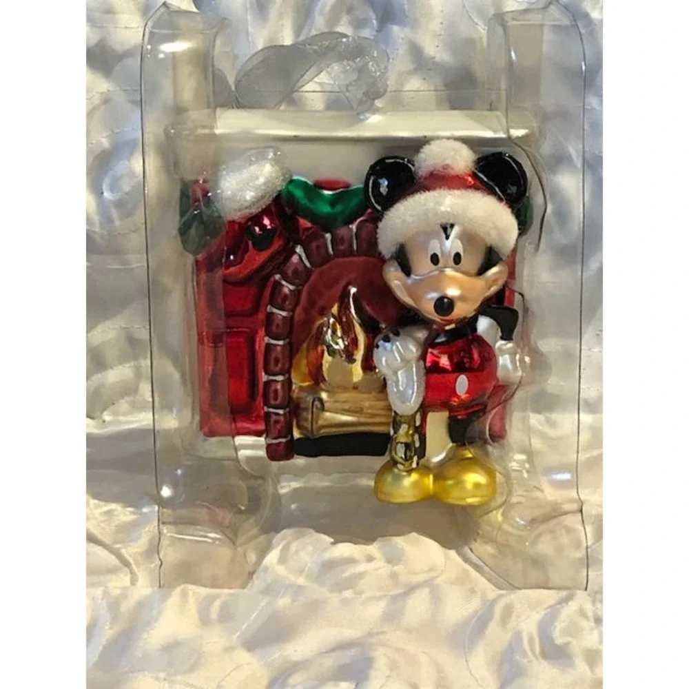 Disney A Touch of Magic Large Blown Glass Mickey Mouse‎ Christmas Ornament -IOB
